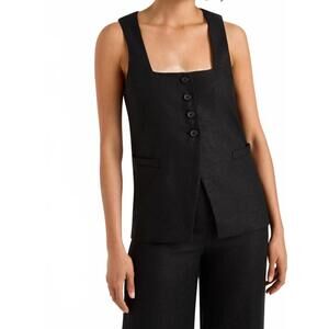 NEW FAITHFULL THE BRAND jackie vest top in black